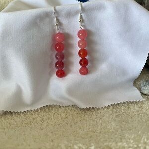 YanYuan Agate pink earrings